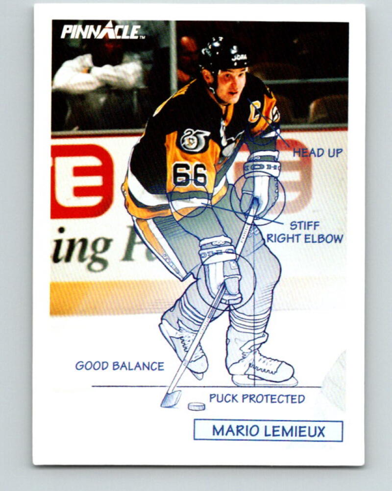 1991-92 Pinnacle #380 Mario Lemieux TECH Pittsburgh Penguins V33349
