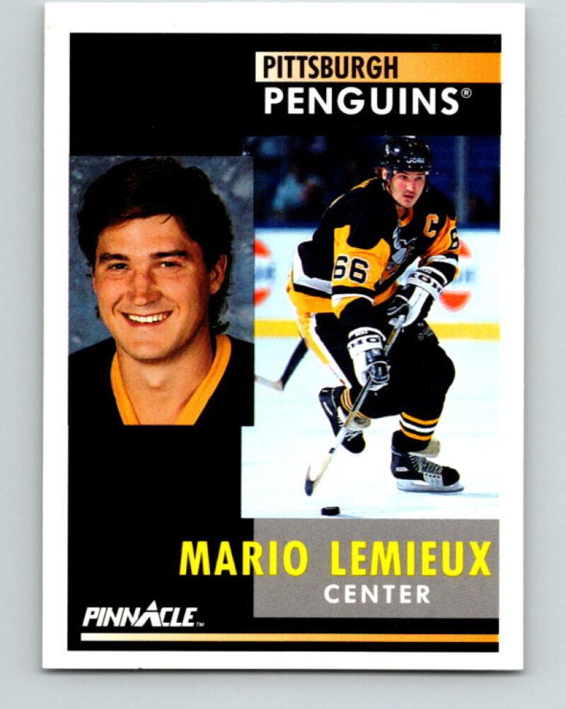 1991-92 Pinnacle #1 Mario Lemieux  Pittsburgh Penguins V33352