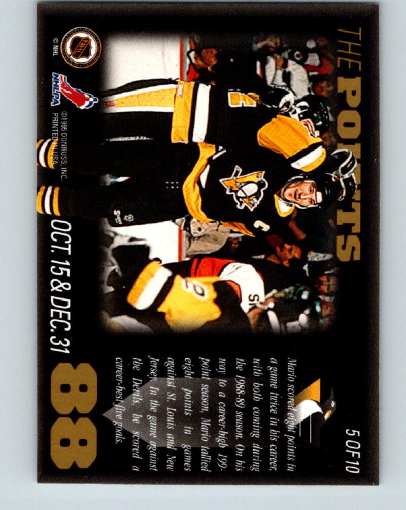 1995-96 Leaf Lemieux's Best #5 Mario Lemieux The Points Penguins V33359