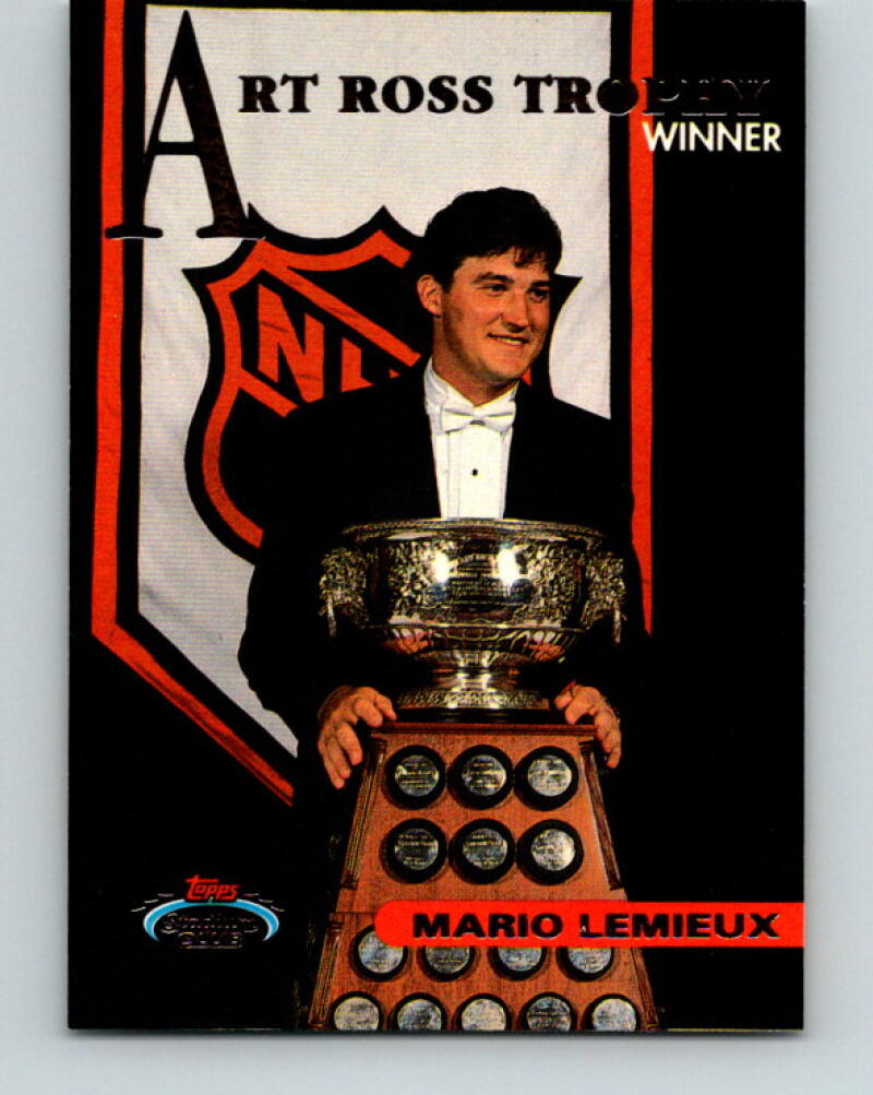 1993-94 Stadium Club #148 Mario Lemieux Art Ross Trophy V33385