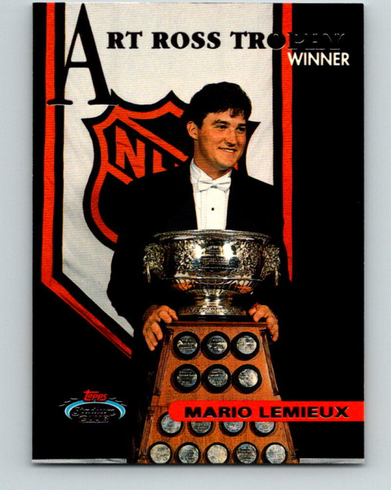 1993-94 Stadium Club #148 Mario Lemieux Art Ross Trophy V33387