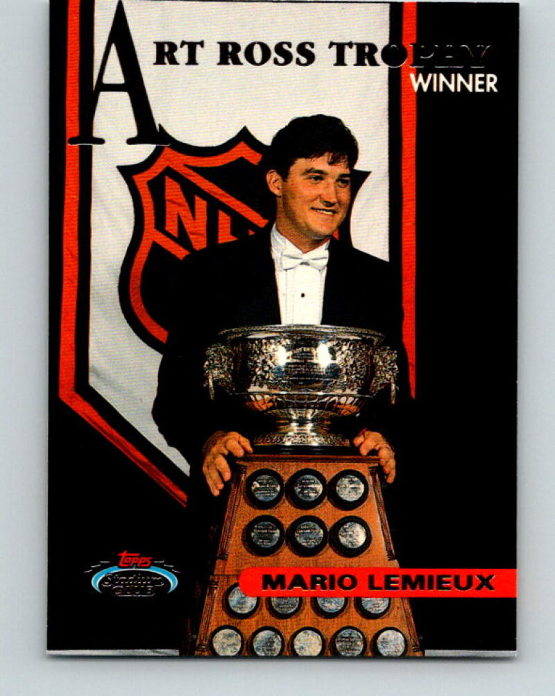 1993-94 Stadium Club #148 Mario Lemieux Art Ross Trophy V33388