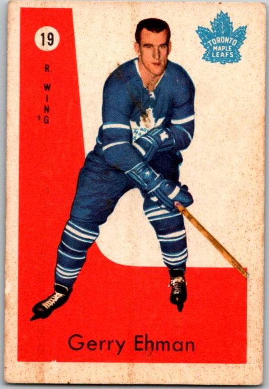 1959-60 Parkhurst #19 Gerry Ehman RC Rookie Toronto Maple Leafs V35521