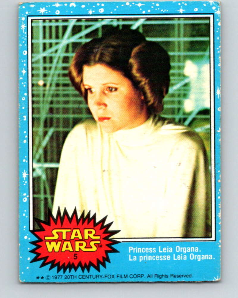1977 OPC Star Wars #5 Princess Leia Organa   V33555