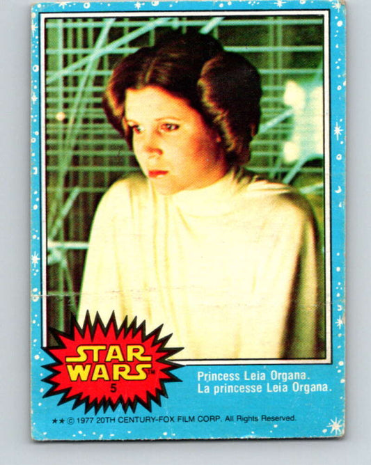 1977 OPC Star Wars #5 Princess Leia Organa   V33558