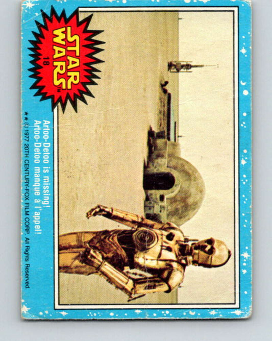 1977 OPC Star Wars #18 Artoo-Detoo is missing!   V33619
