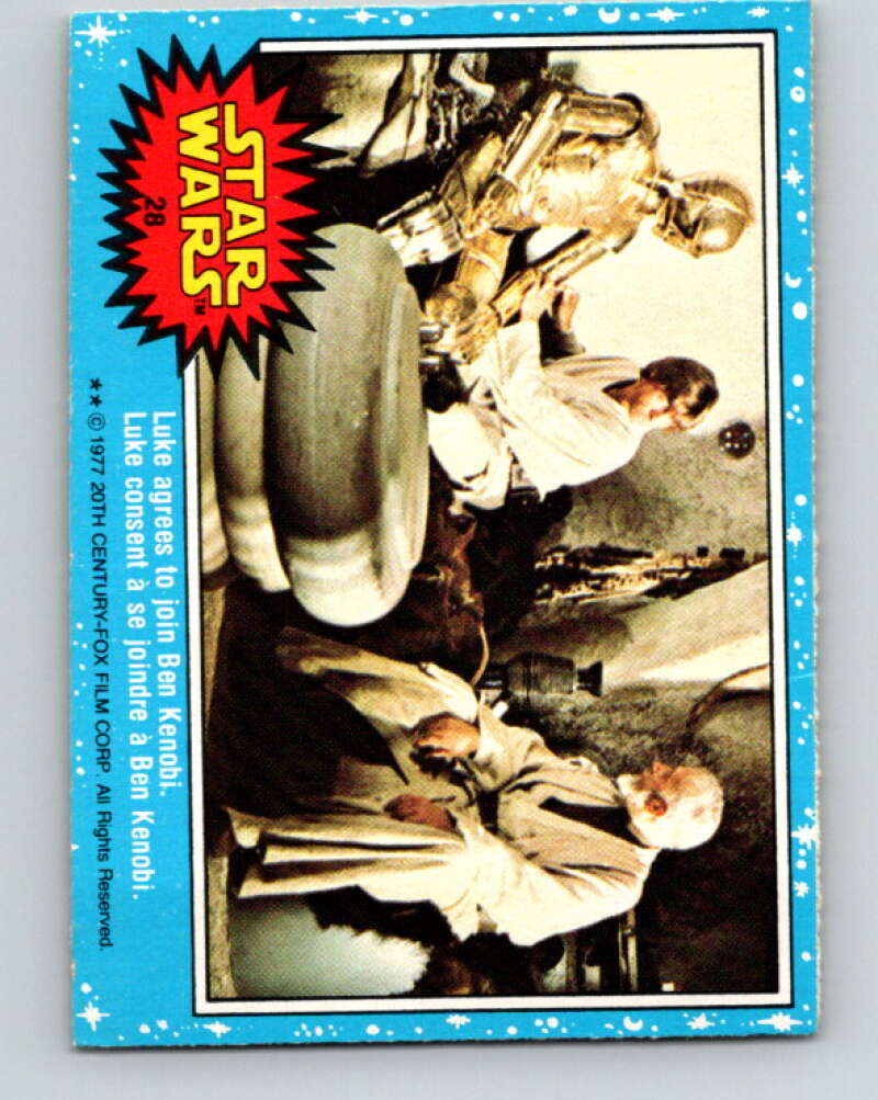 1977 OPC Star Wars #28 Luke agrees to join Ben Kenobi   V33676