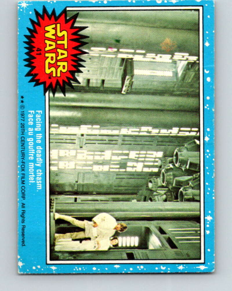 1977 OPC Star Wars #41 Facing the deadly chasm   V33754