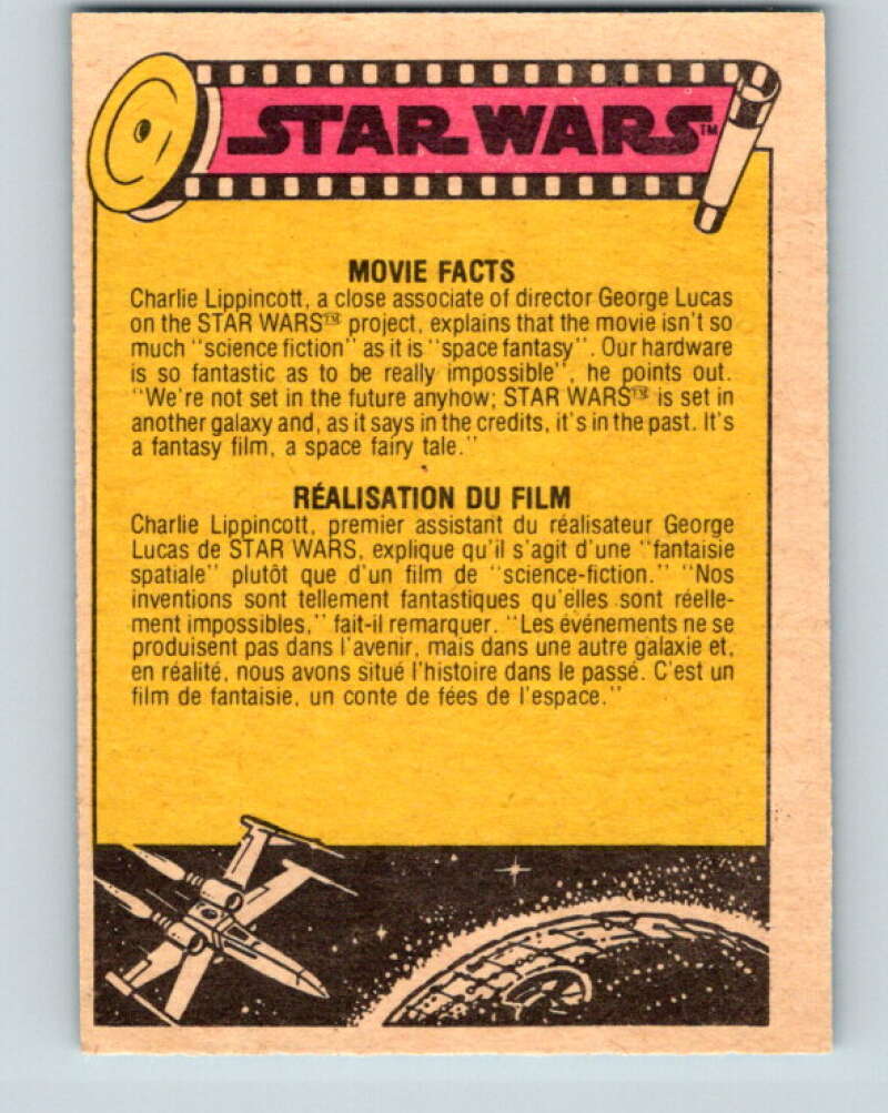 1977 OPC Star Wars #43 Luke prepares to swing across the chasm   V33766