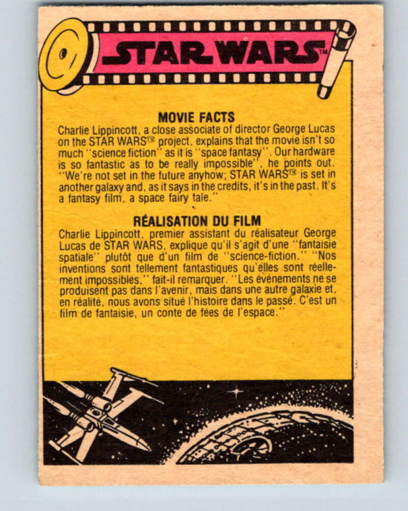 1977 OPC Star Wars #43 Luke prepares to swing across the chasm   V33768