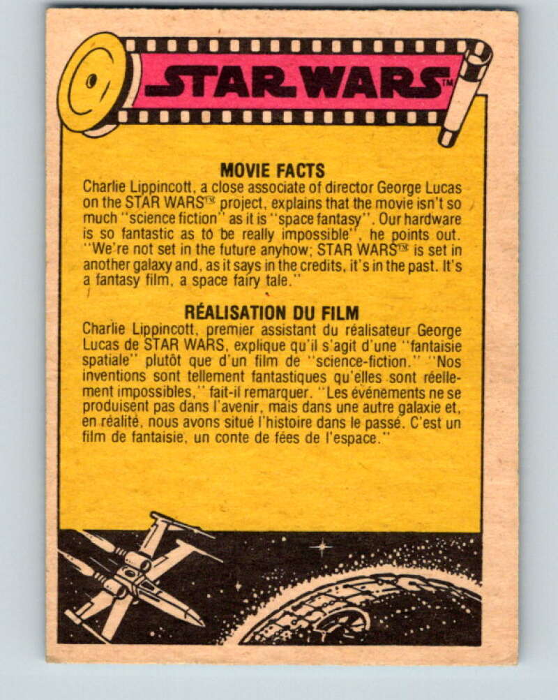 1977 OPC Star Wars #43 Luke prepares to swing across the chasm   V33769