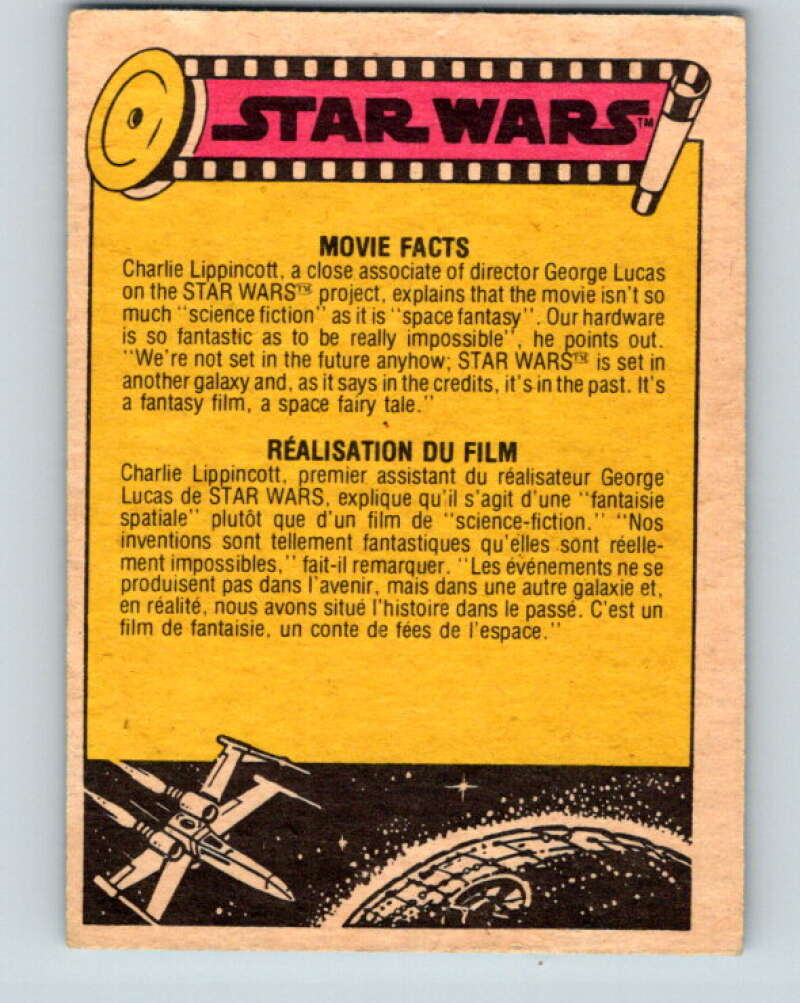 1977 OPC Star Wars #43 Luke prepares to swing across the chasm   V33770