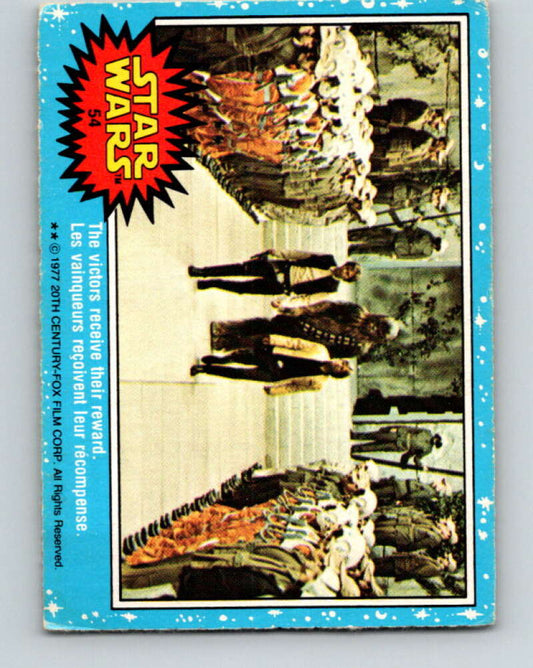 1977 OPC Star Wars #54 The victors receive their reward   V33839