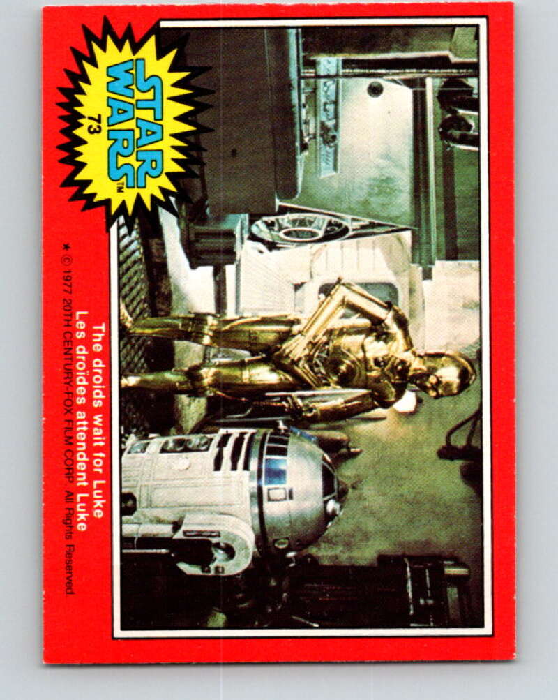 1977 OPC Star Wars #73 The droids wait for Luke   V33959