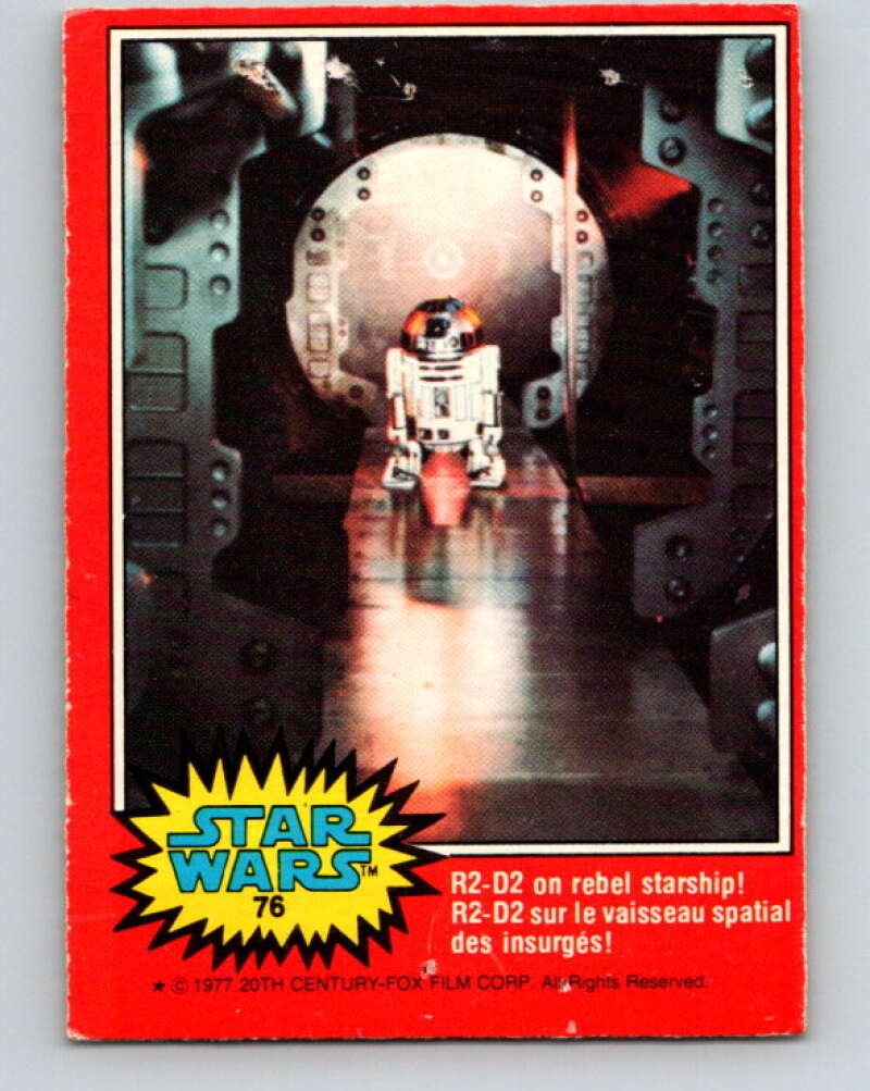 1977 OPC Star Wars #76 Artoo-Detoo on the rebel starship!   V33983