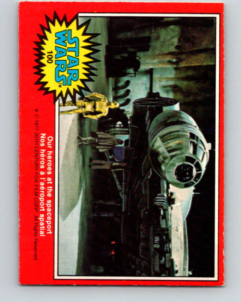 1977 OPC Star Wars #100 Our heroes at the spaceport   V34188