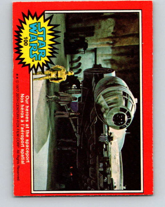 1977 OPC Star Wars #100 Our heroes at the spaceport   V34189