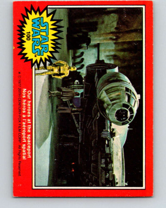 1977 OPC Star Wars #100 Our heroes at the spaceport   V34192
