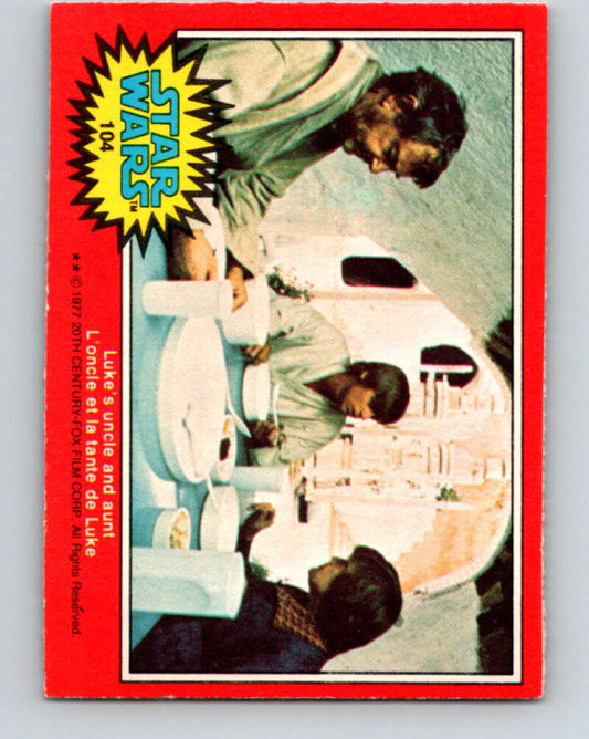1977 OPC Star Wars #104 Luke's uncle and aunt   V34225