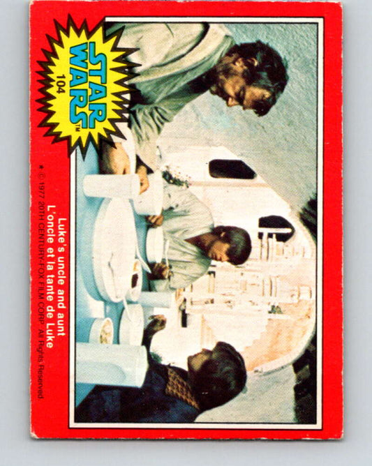 1977 OPC Star Wars #104 Luke's uncle and aunt   V34226