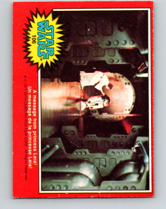 1977 OPC Star Wars #106 A message from Princess Leia!   V34235