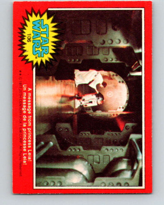 1977 OPC Star Wars #106 A message from Princess Leia!   V34238