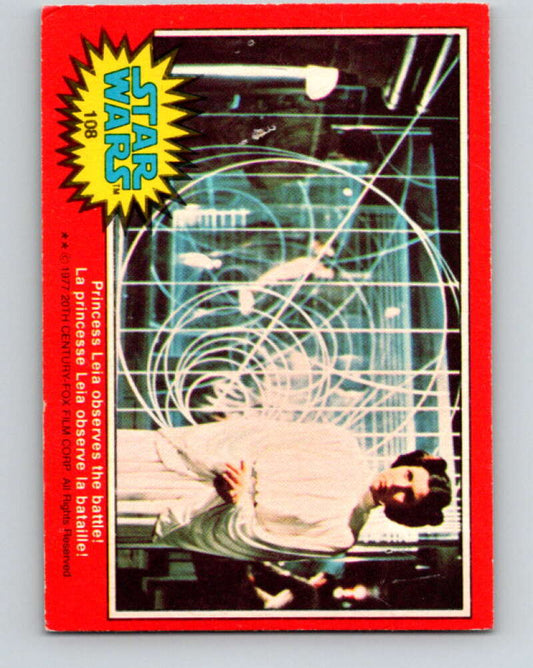 1977 OPC Star Wars #108 Princess Leia observes the battle!   V34243