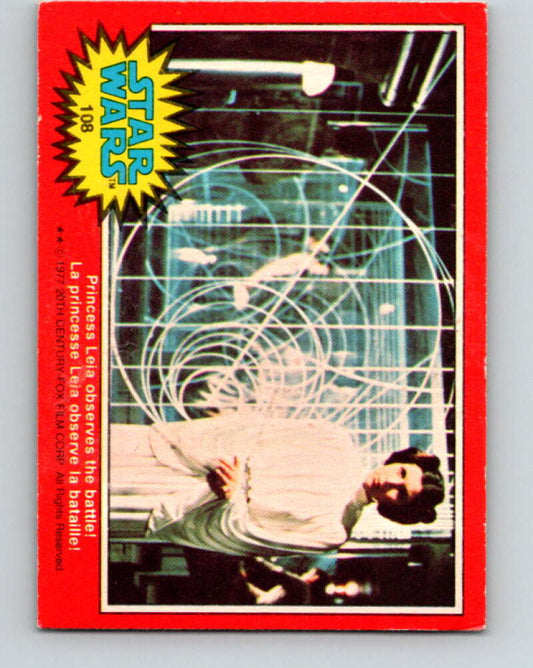 1977 OPC Star Wars #108 Princess Leia observes the battle!   V34244
