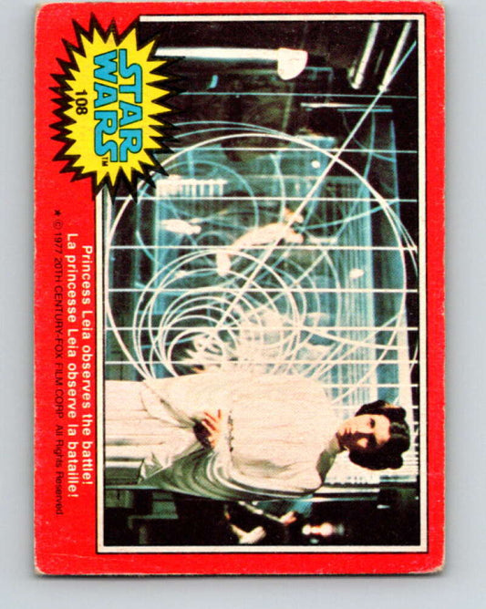 1977 OPC Star Wars #108 Princess Leia observes the battle!   V34247