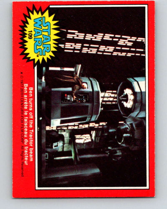 1977 OPC Star Wars #109 Ben turns off the Tractor beam   V34249