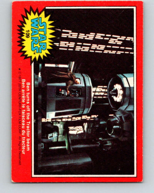 1977 OPC Star Wars #109 Ben turns off the Tractor beam   V34251