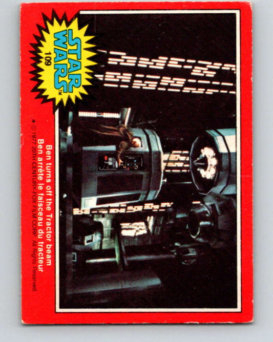 1977 OPC Star Wars #109 Ben turns off the Tractor beam   V34252