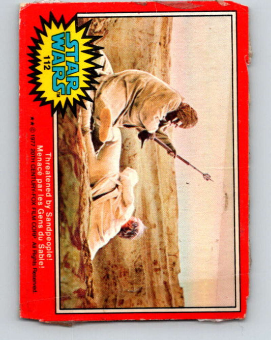 1977 OPC Star Wars #112 Threatened by Sandpeople!   V34277