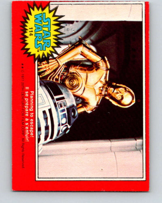 1977 OPC Star Wars #114 Planning to escape!   V34289