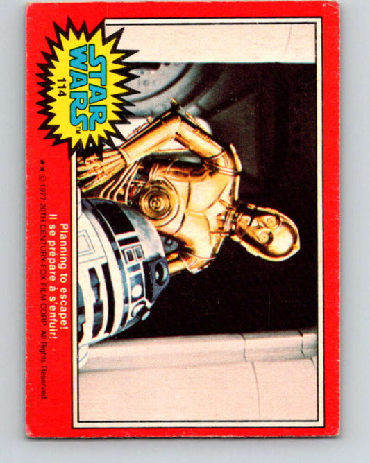 1977 OPC Star Wars #114 Planning to escape!   V34292