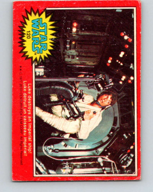 1977 OPC Star Wars #120 Luke destroys an Imperial ship!   V34344