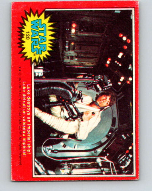1977 OPC Star Wars #120 Luke destroys an Imperial ship!   V34346