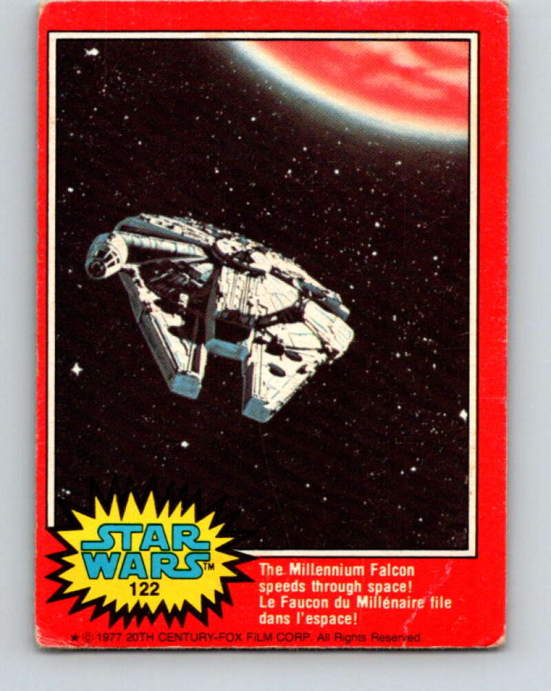 1978 OPC Star Wars #122 The Millennium Falcon speeds space!   V34361