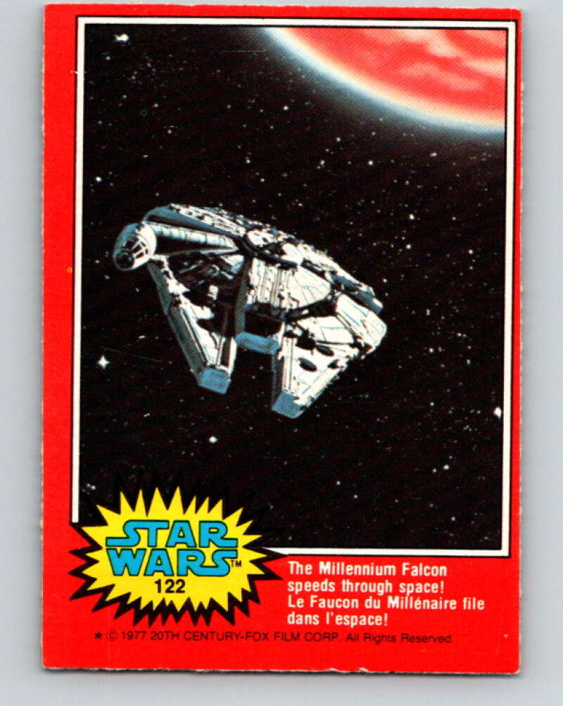 1979 OPC Star Wars #122 The Millennium Falcon speeds space!   V34362