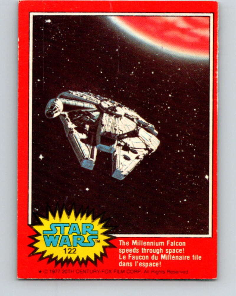 1980 OPC Star Wars #122 The Millennium Falcon speeds space!   V34363