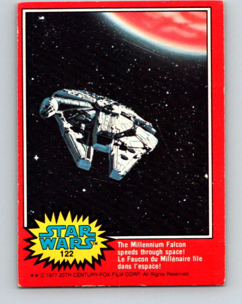 1982 OPC Star Wars #122 The Millennium Falcon speeds space!   V34365