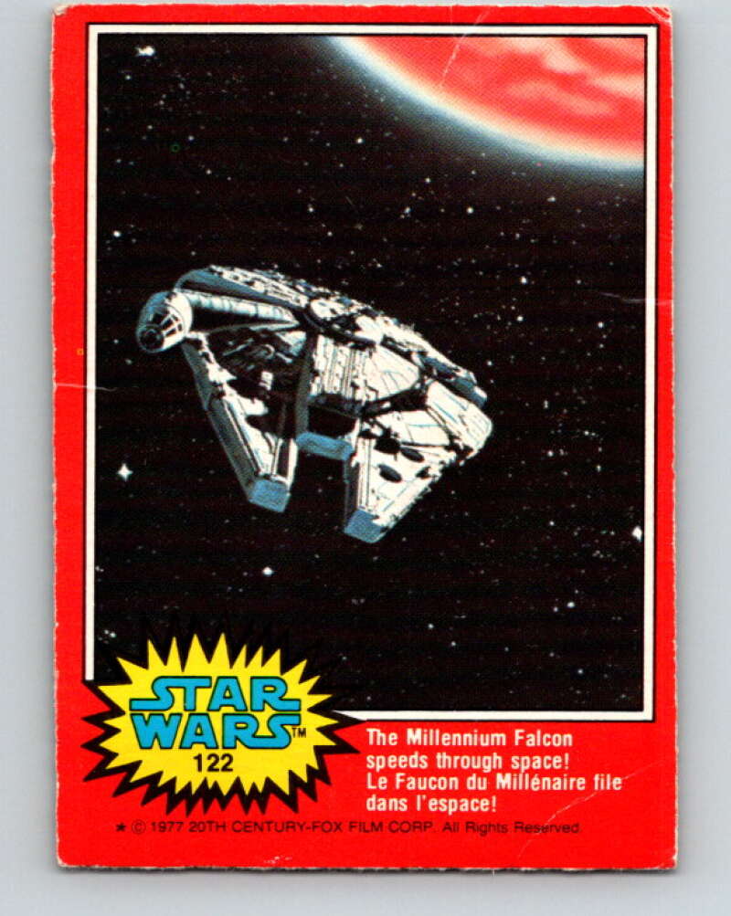 1984 OPC Star Wars #122 The Millennium Falcon speeds space!   V34367