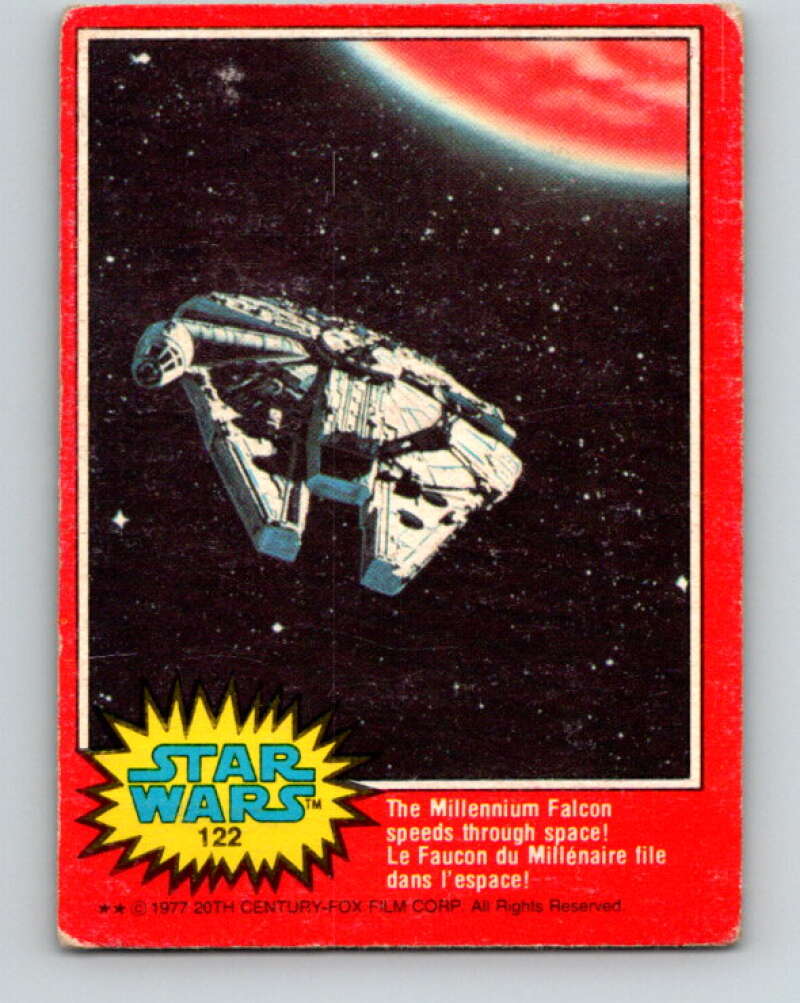 1985 OPC Star Wars #122 The Millennium Falcon speeds space!   V34368