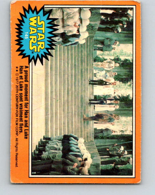 1977 OPC Star Wars #145 A proud moment for Han and Luke   V34470