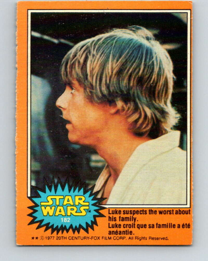 1978 OPC Star Wars #182 Luke suspects the worst about family   V34503