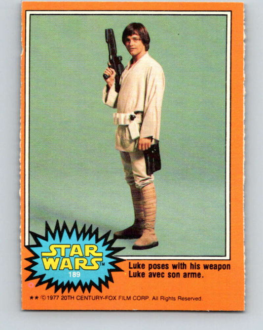 1977 OPC Star Wars #189 Luke poses with his weapon   V34514