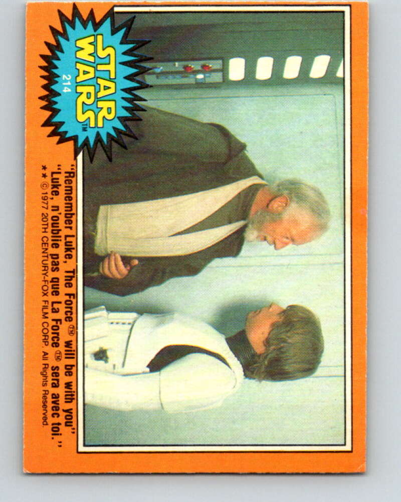 1977 OPC Star Wars #214 Remember Luke, The Force will be with you   V34537