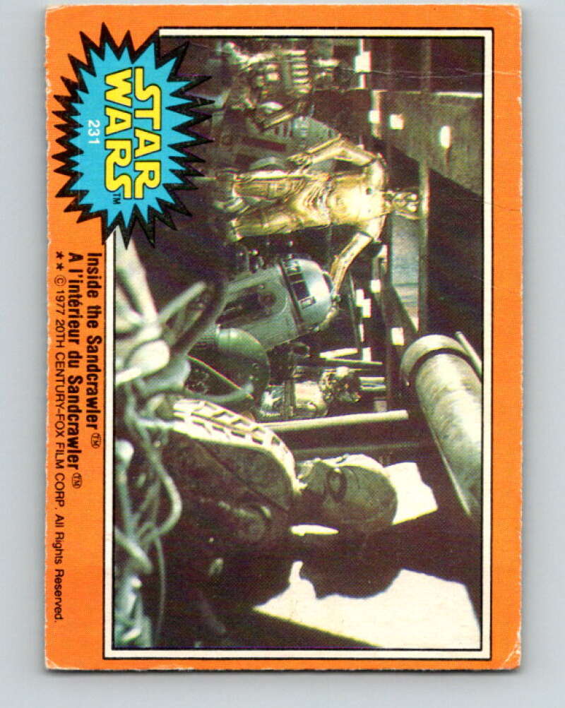 Inside Sandcrawler 1977 OPC Star Wars #231 Inside the Sandcrawler V34565 – Hockey Card ...