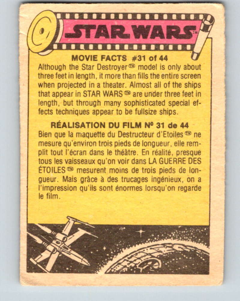 1977 OPC Star Wars #250 Photographing the miniature explosions   V34589