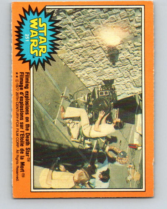 1977 OPC Star Wars #251 Filming explosions on the Death Star   V34590